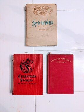 Lot of 3 VTG Christmas Chapter Books HC Dickens Joy to the World Legends Display